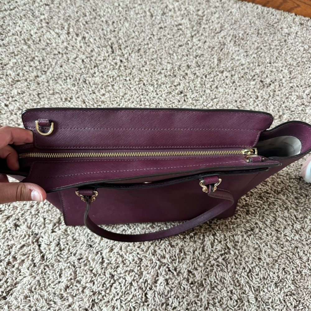 MICHAEL Michael Kors Burgundy Dee Dee Convertible Tote Bag - Picture 9 of 14